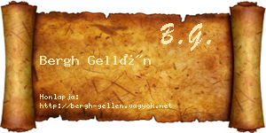 Bergh Gellén névjegykártya